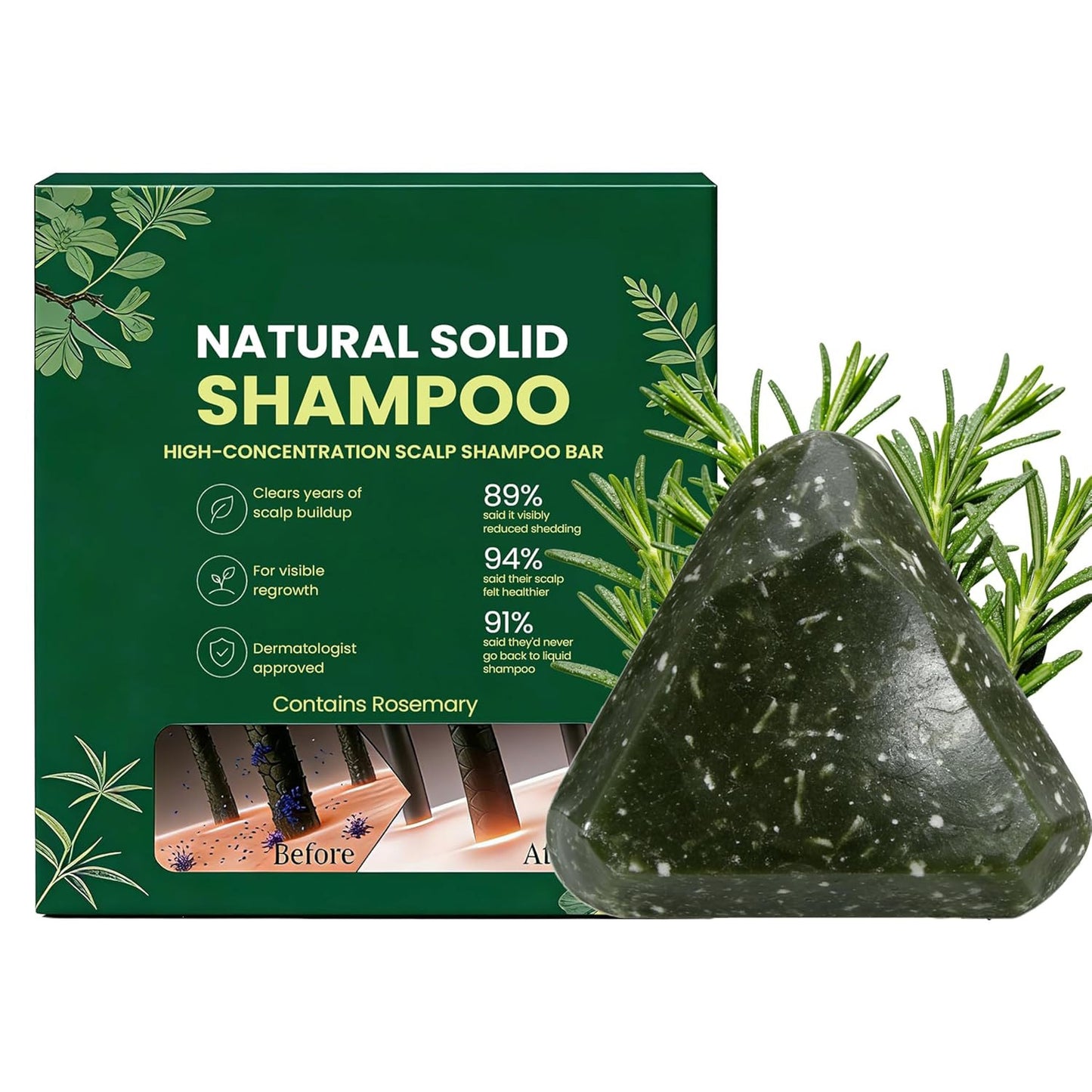 Anti-Hair Loss Shampoo Bar Usman Grass and Platycladus Arborvitae Leaf